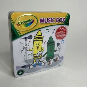VTG Crayola Music Box 2006 Collectable Tin CDs Lyric Activity Color Book Crayons